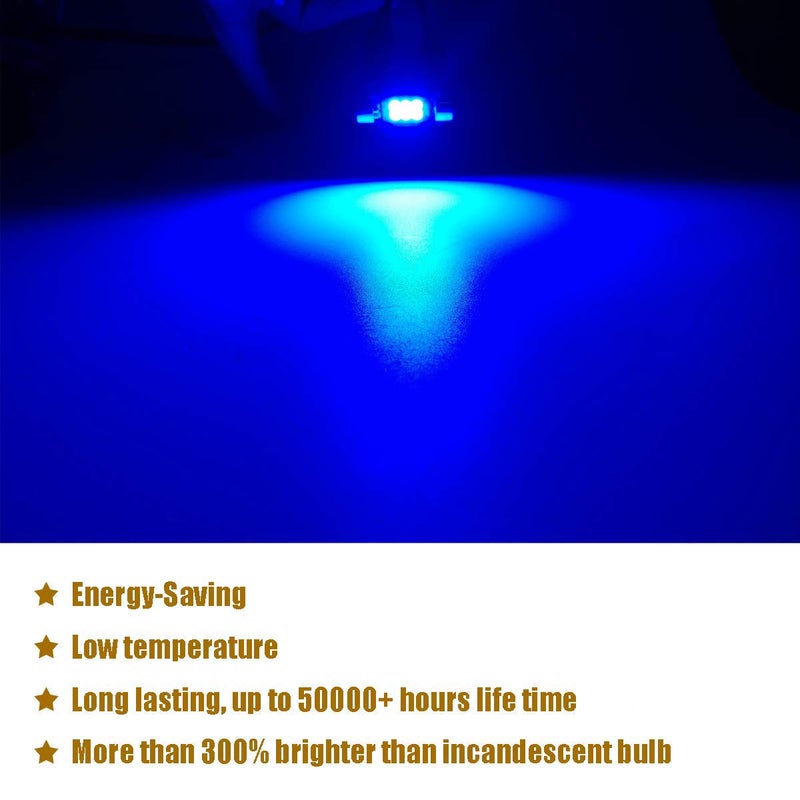 iBrightstar 9-30V Extremely Bright DE3175 DE3021 Festoon LED Bulbs Error Free 1.25" 31mm for Interior Map Dome Lights and License Plate Courtesy Lights, Blue - Image 3